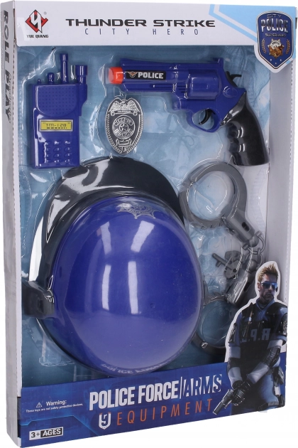 Ensemble policier avec casque 26 x 22 cm