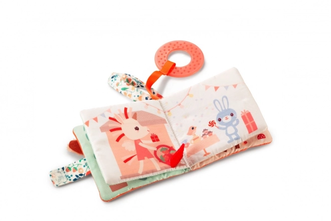 Mini livre Biche Stella avec feuille bruissante et anneau de dentition 6 mois+