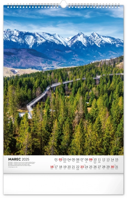 NOTIQUE Calendrier mural Tatry 2025, 33 x 46 cm