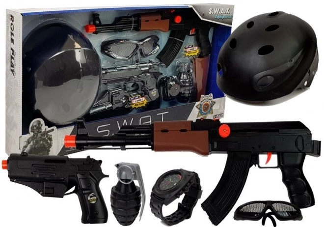 Set de Jouet S.W.A.T Enfant avec Pistolets et Casque