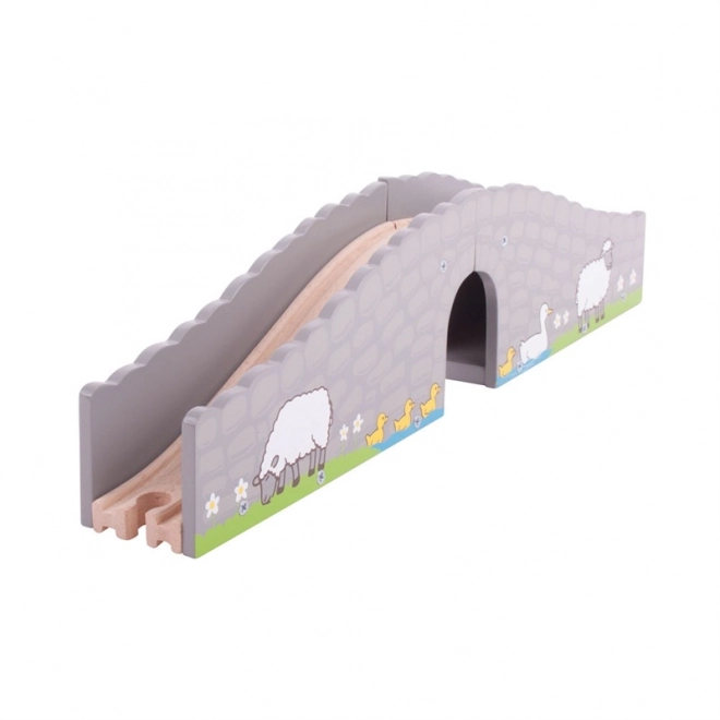 Bigjigs Rail Pont de ferme avec tunnel