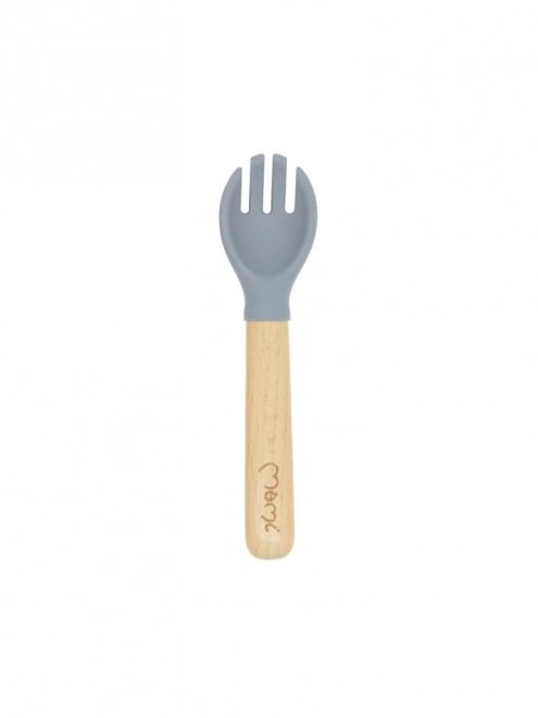 Set de vaisselle en silicone pour enfants MoMi AMI gris