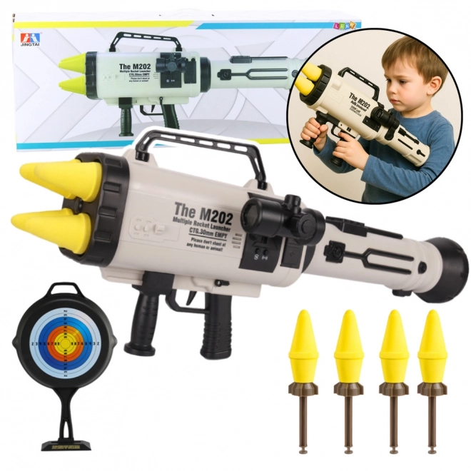 Grand lanceur de fusées avec projectiles en mousse 68 cm