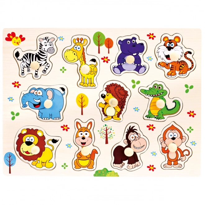Bino Puzzle safari en bois 11 pièces
