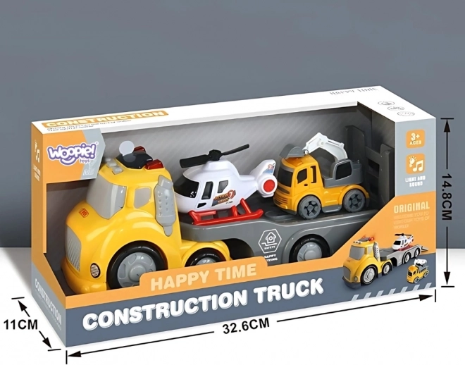 Camion de Remorquage Jaune WOOPIE City Truck avec Effets Lumineux et Sonores