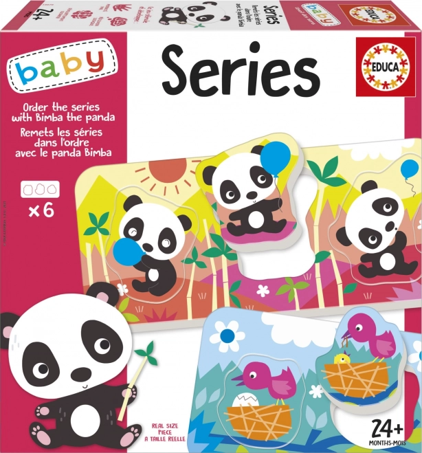 Educa Baby encastrement Panda Bimba et ses amis, 6 puzzles de 3 pièces