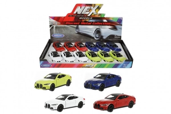 Auto Welly BMW M4 métal/plastique 12cm 4 couleurs à friction