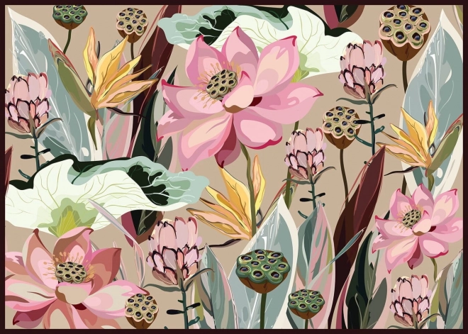 Puzzle Fleurs : Lotus et Protéa 1000 pièces