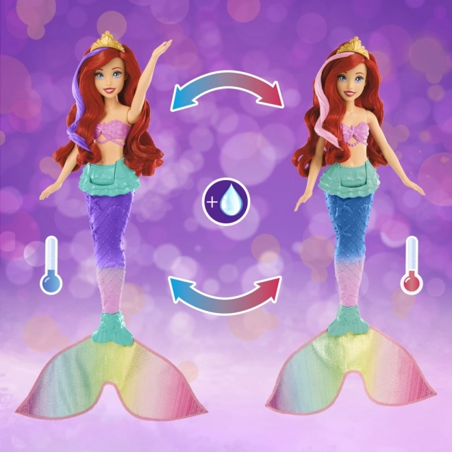 MATTEL Disney Princesse poupée Ariel petite sirène nage, change de couleur