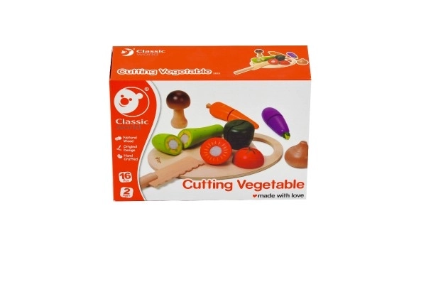 Coupe légumes avec planche en bois 16 pcs 21,5x15x7 cm dans une boîte 24m+