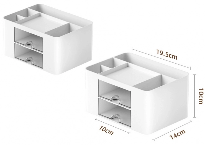 Organisateur de bureau avec tiroirs blancs