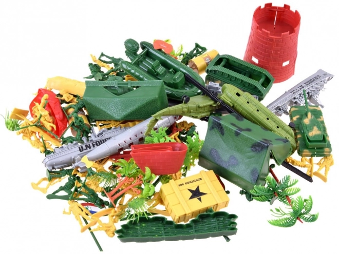 Grande ensemble de figurines de soldats armée tank hélicoptère ZA3287