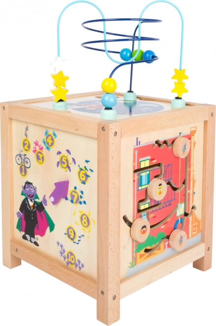 Cube d’activités motrices en bois pour enfants