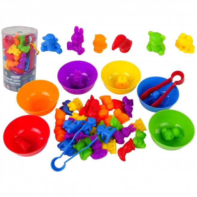 Jeu montessori en bois Apprends à compter – Animaux du zoo