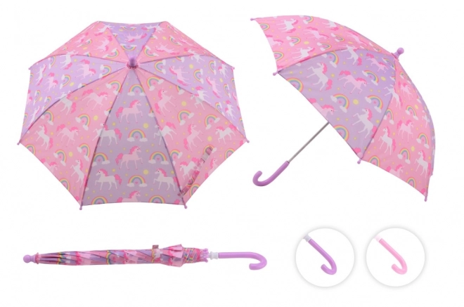 Parapluie arc-en-ciel avec licorne