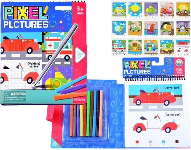 Livre de coloriage éducatif Pixel Pictures pour enfants