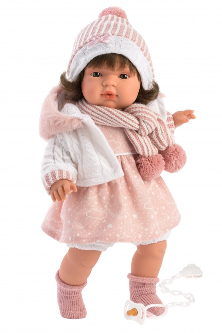 Llorens 385L LOLA - poupée réaliste avec sons et corps en tissu doux - 38 cm