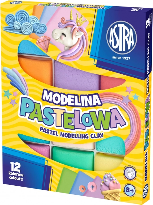 Pâte polymère ASTRA, 12 couleurs pastel