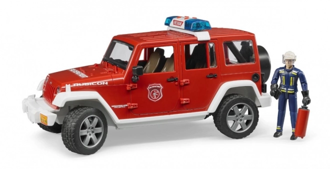 Jeep Wrangler de pompier rouge avec figurine et accessoires