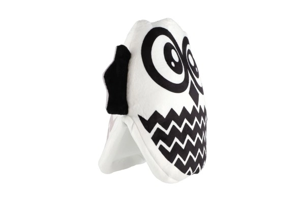Coussin en peluche 35x30cm noir et blanc en sac 0+
