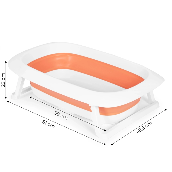 Bain pour bébé - bain pliant avec vidange 81 cm - ECOTOYS – orange
