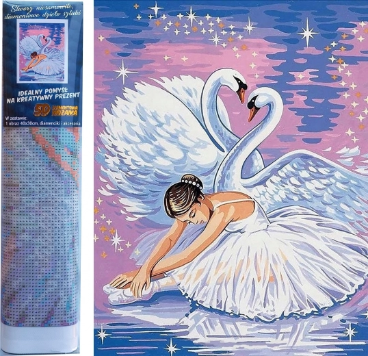 Peinture diamant Lac des cygnes 30 × 40 cm
