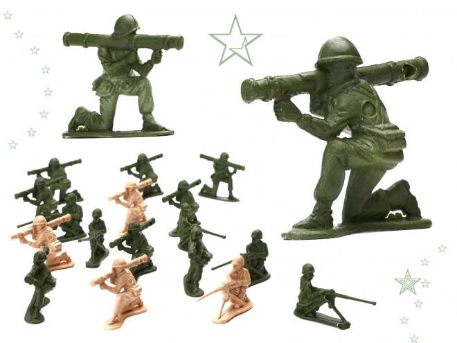 Ensemble de soldats en plastique avec accessoires - 307 pièces