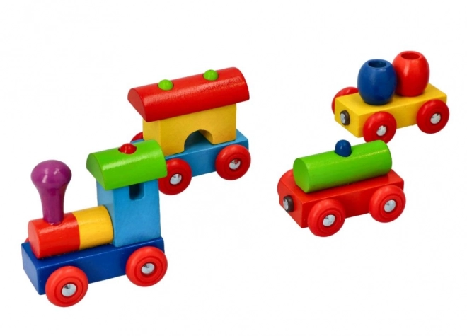 Goki train en bois coloré avec wagons magnétiques