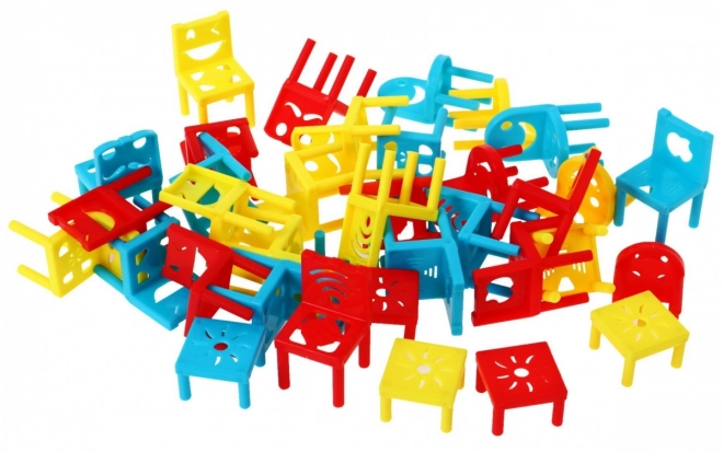 Jeu d'adresse "Tour de chaises" pour enfants 3+ et adultes + structures empilables