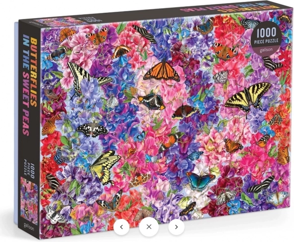 galison puzzle papillons dans les pois de senteur 1000 pièces