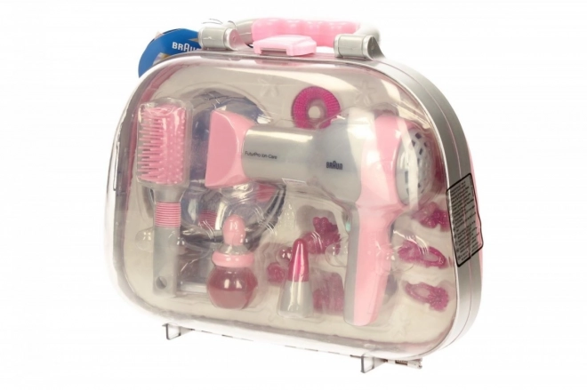 Mallette avec sèche-cheveux, miroir et accessoires Braun