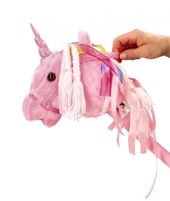 Licorne à bascule sur bâton Rosa