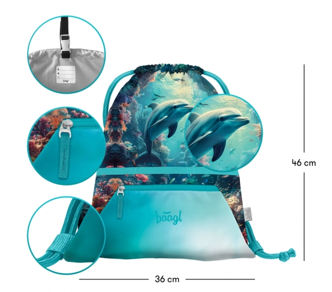 Sac à cordon avec poche Dauphin