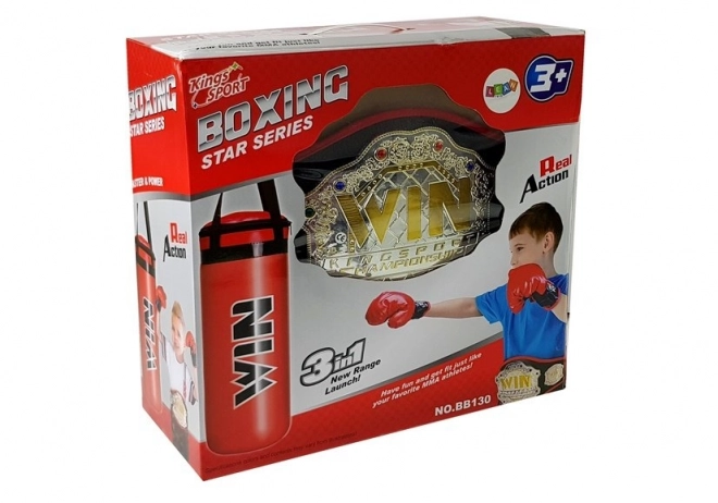 Ensemble de Boxe Sac Gants Ceinture de Boxe Victoire