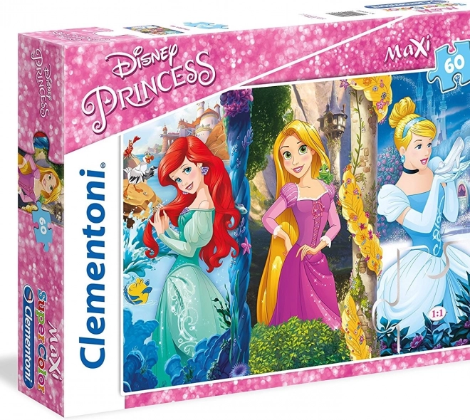 Puzzle Disney Princesses : Ariel, Raiponce et Cendrillon MAXI 60 pièces