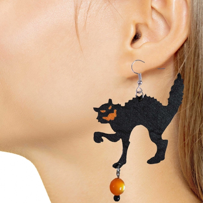 Boucles d'oreilles chat sorcière/Halloween
