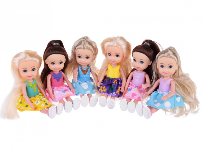 Belles mini-poupées 12 cm ensemble de 6 pièces