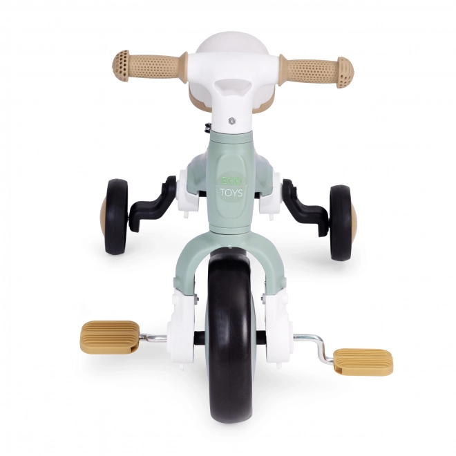 Vélo d'équilibre avec pédales - roues latérales d'entraînement 3 en 1 ECOTOYS – Vert