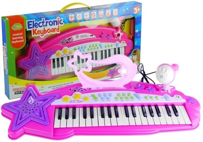 Orgues à clavier 37 touches MP3 Microphone rose
