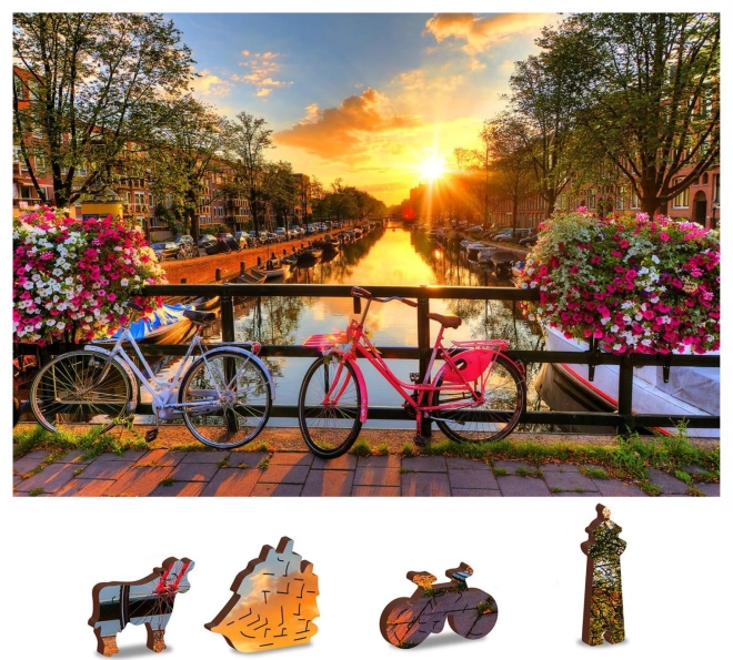 Puzzle en bois Vélo à Amsterdam 2en1
