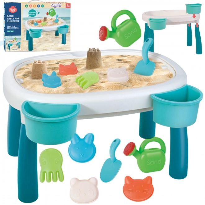 Table à eau et sable Woopie 2 en 1, 7 pièces
