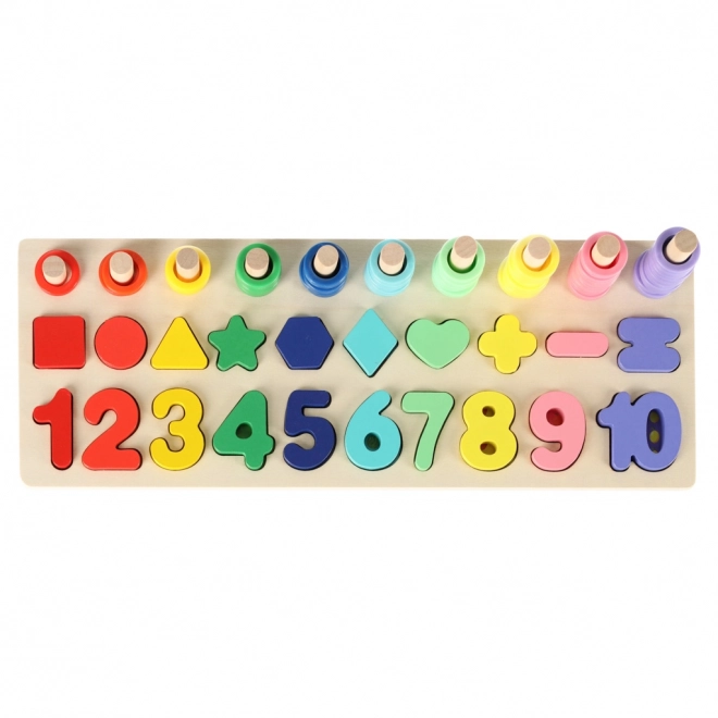 Jeu de construction éducatif en bois 2 en 1 avec abaque Montessori