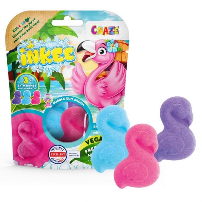 INKEE - Bombe de bain effervescente - Flamant rose