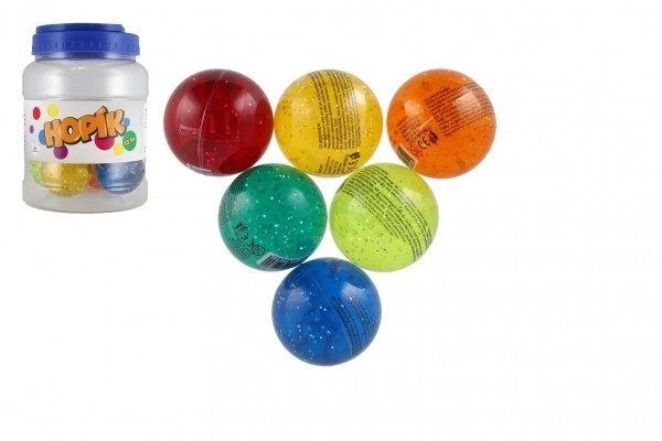 Balle/ballon de rebond avec paillettes 6 cm