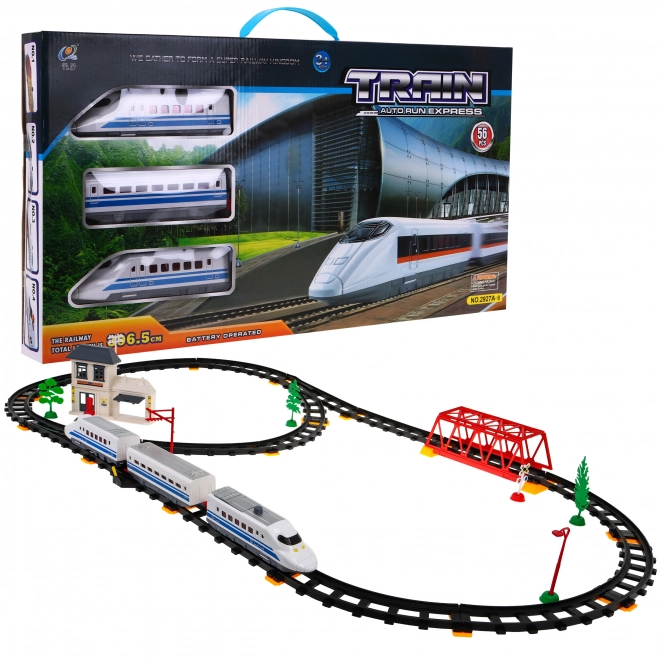 Grande voie ferrée électrique avec accessoires pour enfants 3+