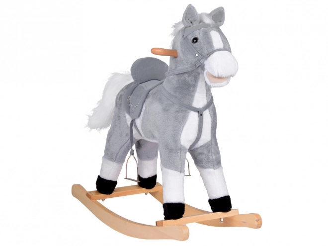 Grand cheval à bascule gris + queue mobile et museau ZA5441