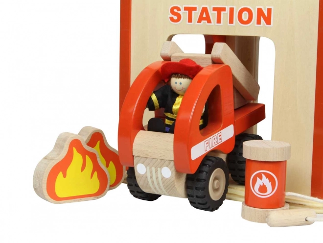 Mini caserne de pompiers en bois Masterkidz