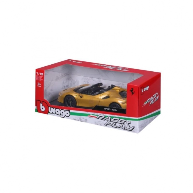Bburago Ferrari SF90 Spider à l'échelle 1:18 - jaune