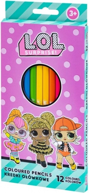 Crayons de couleur triangulaires 12 pcs ASTRA L.O.L. SURPRISE