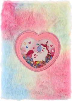 Fenêtre en cœur avec paillettes et licorne